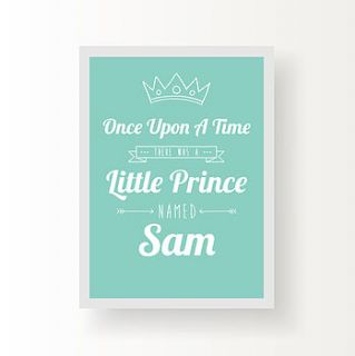 personalised children's prince print by parkins interiors