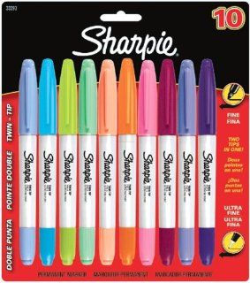 Sharpie Twin Tip Permanent Markers Assorted Colors 10 Pack (33393) 