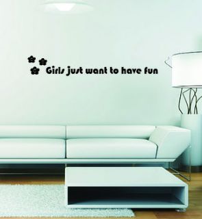 girls just want to have fun wall sticker by leonora hammond