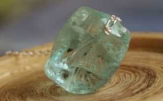 rough raw aquamarine quartz necklace by prisha jewels