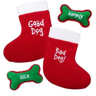 good dog bad dog christmas stocking by animal kingdom ltd