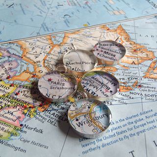 personalised location map charm by evy designs