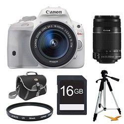 Canon EOS Rebel SL1 Digital SLR with EF S 18 55mm IS STM Lens White Kit