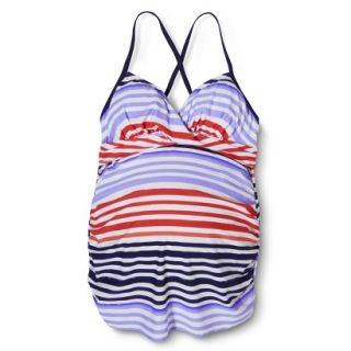 Liz Lange for Target Maternity Tankini Swim Top   Blue/Red/Purple XL