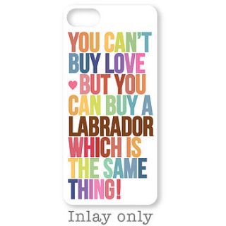 phone case inlay, choc labrador love by the animal gallery