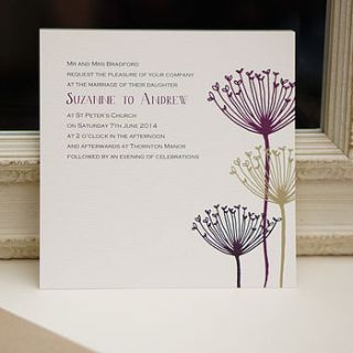 cow parsley wedding invitation by gooseberrymoon