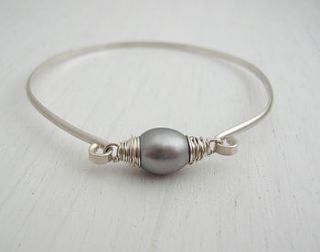 grey pearl grecian bangle by sarah hickey