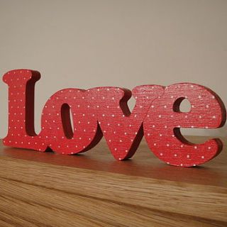 'love' hand painted freestanding sign by little pom