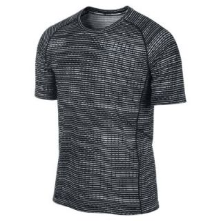 Nike Miler Printed Short Sleeve Mens Running Shirt   Black