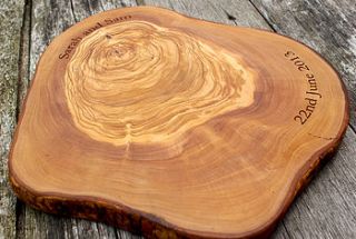 personalised x section rustic chopping board by the rustic dish