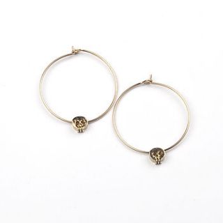 simple skull hoop earrings by sophie hitchcock
