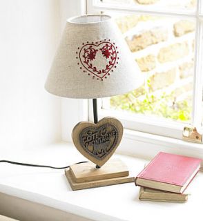 country heart table lamp by country lighting