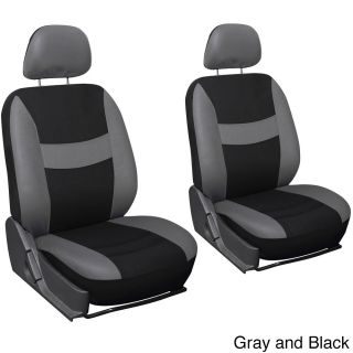 Oxgord 4 piece Two toned Cloth Seat Cover Set For Two Automotive Front Chairs