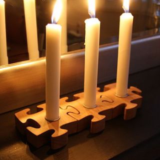 three piece jigsaw candle holder by london garden trading