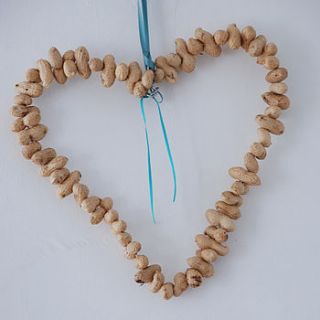 handmade peanut heart wreath by the heart store