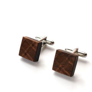 check wood cufflinks by made lovingly made