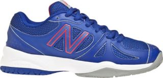 Womens New Balance WC696   Blue/Pink/White Tennis Shoes