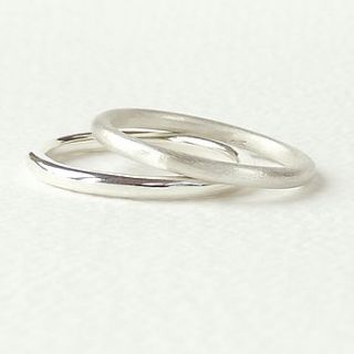 skinny simple silver rings by silversynergy