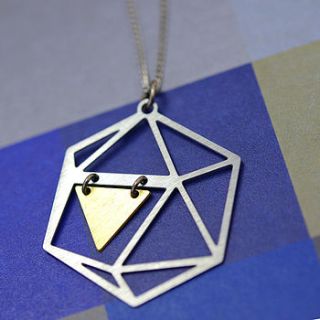 mixed metal geometric necklace by dowse