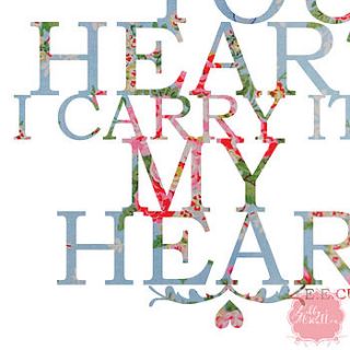 'i carry your heart' typography print by libby mcmullin