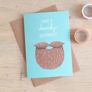 have a beardy birthday card by hannah stevens