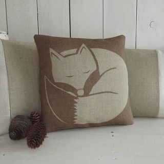 ' chestnut sleeping fox ' cushion by rustic country crafts