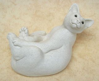 bonbon portland stone resin cat sculpture by suzie marsh sculpture