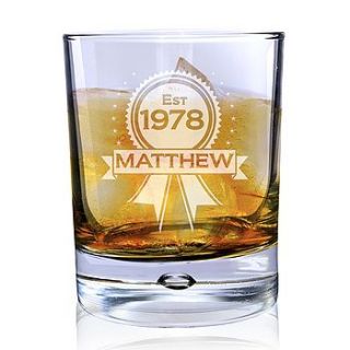 'established' year whisky glass by lucky roo