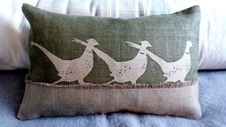 running pheasants cushion by helkatdesign