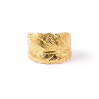gold plated feather ring by frillybylily
