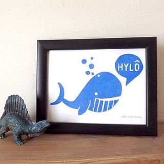 whale from wales print by hello dodo