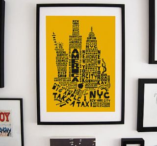 new york skyline typography print by spdesign