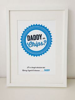 daddy or …? personalised print by allihopa