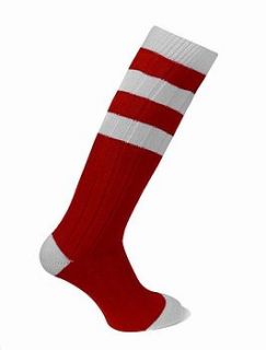 long cashmere socks in football team colours by savile rogue