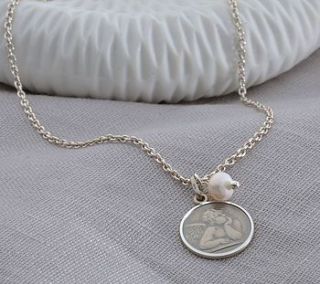personalised sterling silver guardian angel necklace by hurley burley