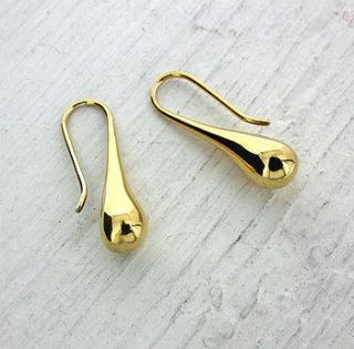 gold vermeil raindrop earrings by will bishop jewellery design