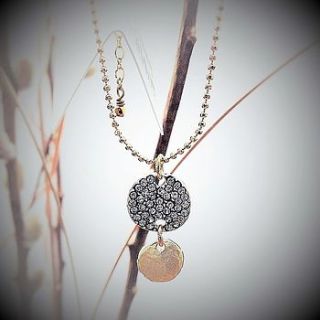 silver and gold disc pendant necklace by edition design shop