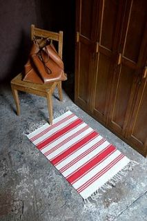 stripe cotton hand loom rug by hunter jones