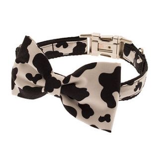 mad cow bow tie dog collar by mrs bow tie