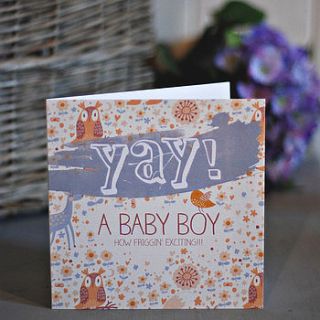 'yay a baby boy' card by i am nat