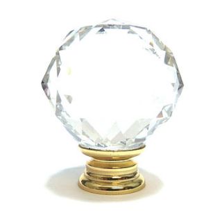 clear cut crystal faceted glass cupboard knob by pushka knobs