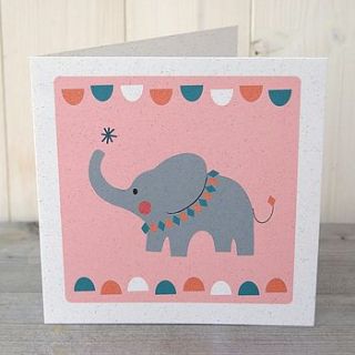elephant greetings card by clothkat