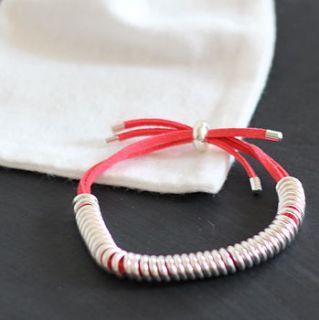 suede links style coral friendship bracelet by house interiors & gifts