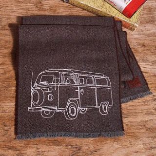 printed camper lambswool scarf personalisable by stabo