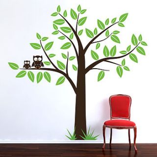 tree with owls wall sticker by parkins interiors