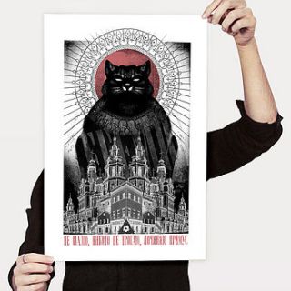 behemoth the cat bulgakov art print by the affair