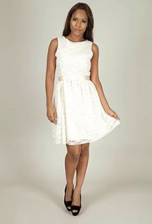 alexia lace dress in cream by rise boutique