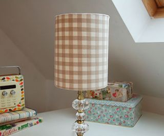 gingham fabric drum lampshade by the shabby shade