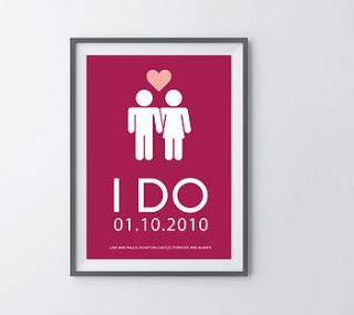 'i do' personalised wedding wall art by parkins interiors