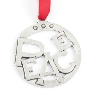 Basic Spirit PEACE Global Giving 2 1/2 Inch Pewter ornament   Decorative Hanging Ornaments